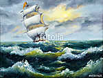 Hajó az óceánon festmény vászonkép, poszter vagy falikép