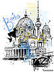 Berlin vázlat vászonkép, poszter vagy falikép