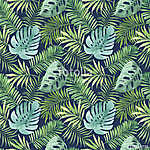 Trópusi levelek tapétaminta vászonkép, poszter vagy falikép