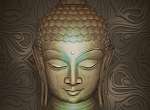 Lehajtott mosolygó Buddha fej vászonkép, poszter vagy falikép