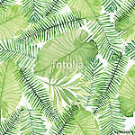 Trópusi levelek tapétaminta vászonkép, poszter vagy falikép