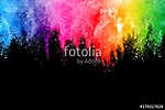Freeze motion of colored powder explosions isolated on black background vászonkép, poszter vagy falikép