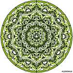 Vector green decorative mandala ornament vászonkép, poszter vagy falikép