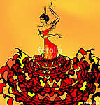 image of flamenco dancer girl vászonkép, poszter vagy falikép