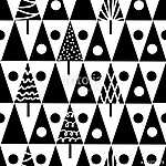 Seamless scandinavian black white pattern vászonkép, poszter vagy falikép