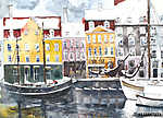 Koppenhágai kikötőrészlet vászonkép, poszter vagy falikép