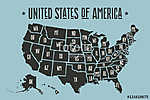 Amerikai Egyesült Államok államtitok mappája. Fekete p vászonkép, poszter vagy falikép