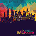 Barcelona detailed silhouette. Vector illustration vászonkép, poszter vagy falikép