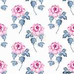 Seamless floral pattern with pink flowers 7 vászonkép, poszter vagy falikép