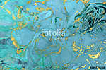 Marble abstract acrylic background. Nature blue marbling artwork texture. Golden glitter. vászonkép, poszter vagy falikép