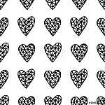 Hand Drawn Hearts Pattern vászonkép, poszter vagy falikép