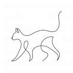 Sétáló cica (vonalrajz, line art) vászonkép, poszter vagy falikép