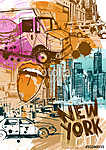 New York-i közlekedés vászonkép, poszter vagy falikép