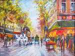 Párizs utca (olajfestmény reprodukció) vászonkép, poszter vagy falikép