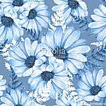 Floral seamless pattern. Watercolor flowers 8 vászonkép, poszter vagy falikép