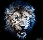 Az oroszlán digitális fraktális kialakítása vászonkép, poszter vagy falikép