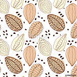 doodle cocoa pattern vászonkép, poszter vagy falikép