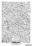 Detailed vector poster city map Berlin vászonkép, poszter vagy falikép