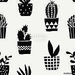 Succulent Plant Pots Seamless Pattern vászonkép, poszter vagy falikép