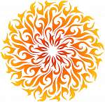 Vector abstract fire mandala. Decorative flame circle vászonkép, poszter vagy falikép