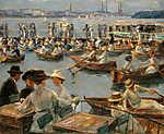 Csónakázók az Alster-folyón Hamburgnál (1910) vászonkép, poszter vagy falikép