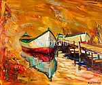 Csónakok a mólónál vászonkép, poszter vagy falikép