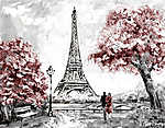 Olajfestés, Párizs utcafelmérése. Pályázati táj vászonkép, poszter vagy falikép