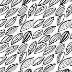 dynamic monochrome,black and white foliage doodle pattern vászonkép, poszter vagy falikép