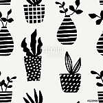 Vases and Pots Seamless Pattern vászonkép, poszter vagy falikép