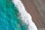 View of a drone at the Beach,top view aerial drone photo of stunning colored sea beach vászonkép, poszter vagy falikép