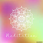 Meditation vector illustration with mandala on colorful backgrou vászonkép, poszter vagy falikép