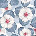 Delicate floral seamless pattern. Watercolor background with whi vászonkép, poszter vagy falikép