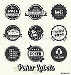 Vector Set: Retro Poker címkék és ikonok vászonkép, poszter vagy falikép
