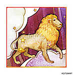 Astrological sign of the zodiac Leo, watercolor in retro style, vászonkép, poszter vagy falikép