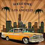 Welcome to Los Angeles retro poster. vászonkép, poszter vagy falikép