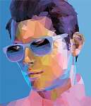 Pop art stílus férfi napszemüvegben vászonkép, poszter vagy falikép