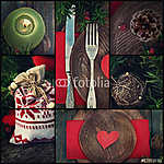 Karácsonyi vacsora kollázs vászonkép, poszter vagy falikép