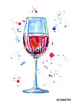 Egy pohár vörösbor (akvarell) vászonkép, poszter vagy falikép
