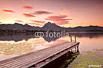 Sunset am Steg am Alpensee vászonkép, poszter vagy falikép