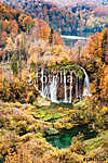 Gyönyörű őszi színek Plitvice-ben, Horvátország vászonkép, poszter vagy falikép