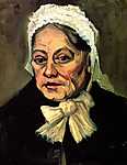 Öreg hölgy fehér fejkötővel vászonkép, poszter vagy falikép
