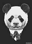 Portrait of Panda in suit. Hand drawn illustration. vászonkép, poszter vagy falikép
