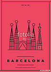 Minimal Barcelona City Poster Design vászonkép, poszter vagy falikép