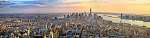 Manhattan panoráma a naplemente légi felvételen, New York, Egyes vászonkép, poszter vagy falikép