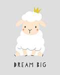 Dream Big - Bárányka vászonkép, poszter vagy falikép