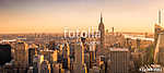 New York City skyline panoráma a naplementében vászonkép, poszter vagy falikép