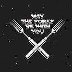 May the forks be with you kitchen and cooking related poster. Ve vászonkép, poszter vagy falikép