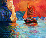 Kínai hajó vászonkép, poszter vagy falikép