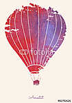 Piros absztrakt hőlégballon - akvarell vászonkép, poszter vagy falikép