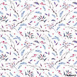 Watercolor seamless pattern with branches vászonkép, poszter vagy falikép